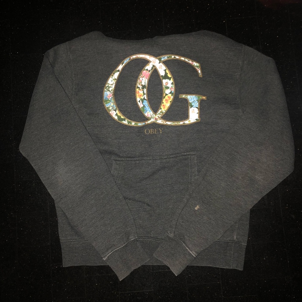 Charcoal Grey Obey Hoodie - Size S (EUC)